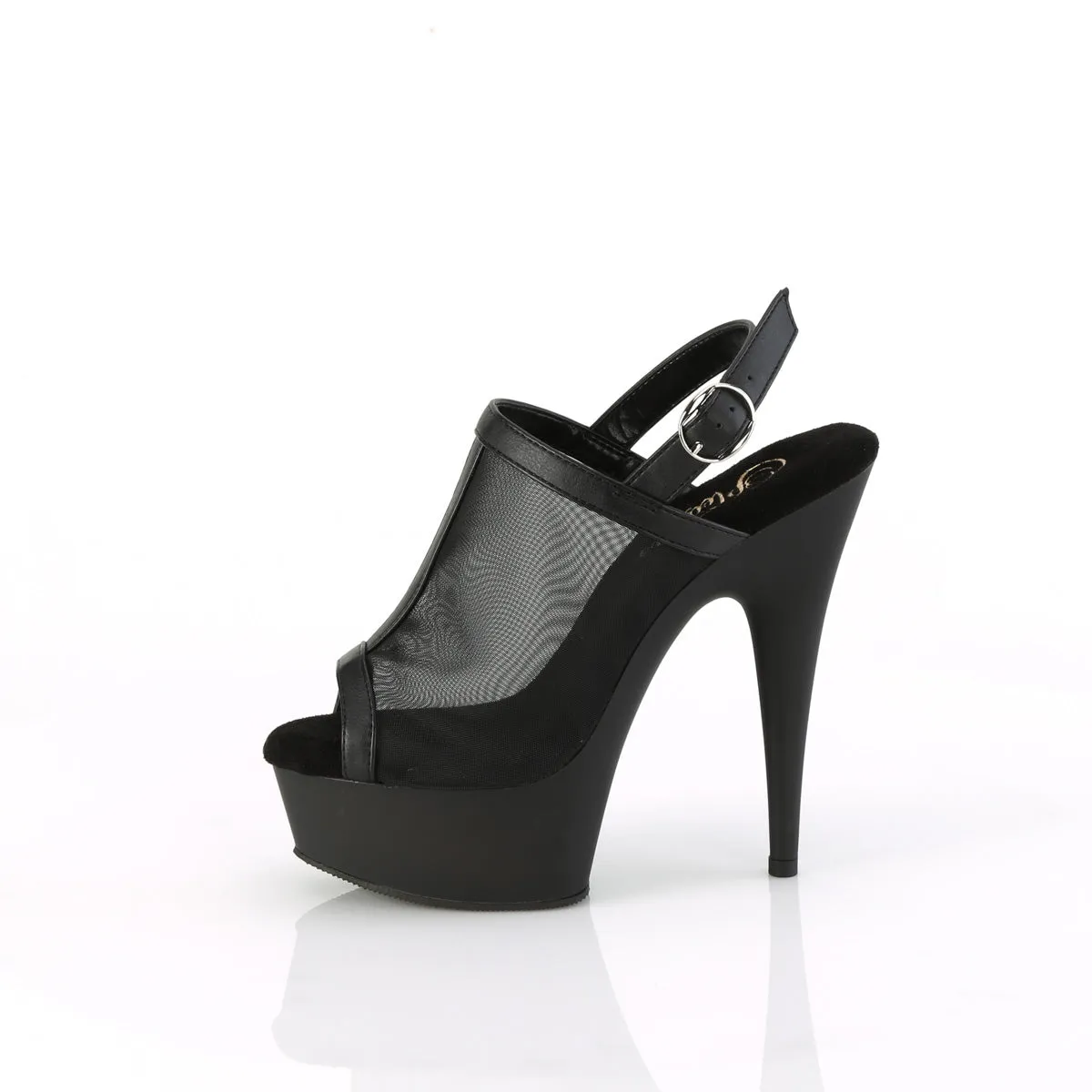 6 Inch Heel DELIGHT-636 Black Mesh