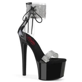 7 Inch Heel PASSION-727RS Clear Black