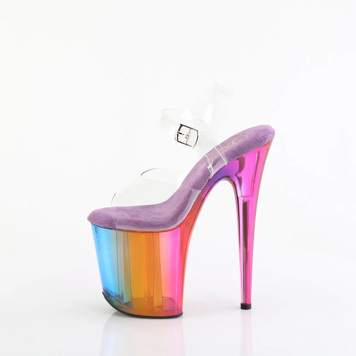 8 Inch Heel FLAMINGO-808RMT Clear Rainbow