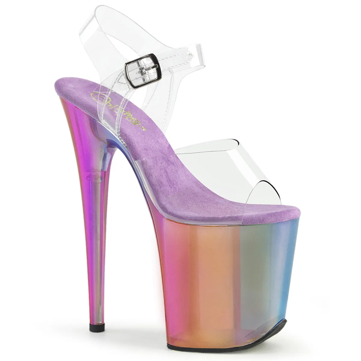 8 Inch Heel FLAMINGO-808RMT Clear Rainbow