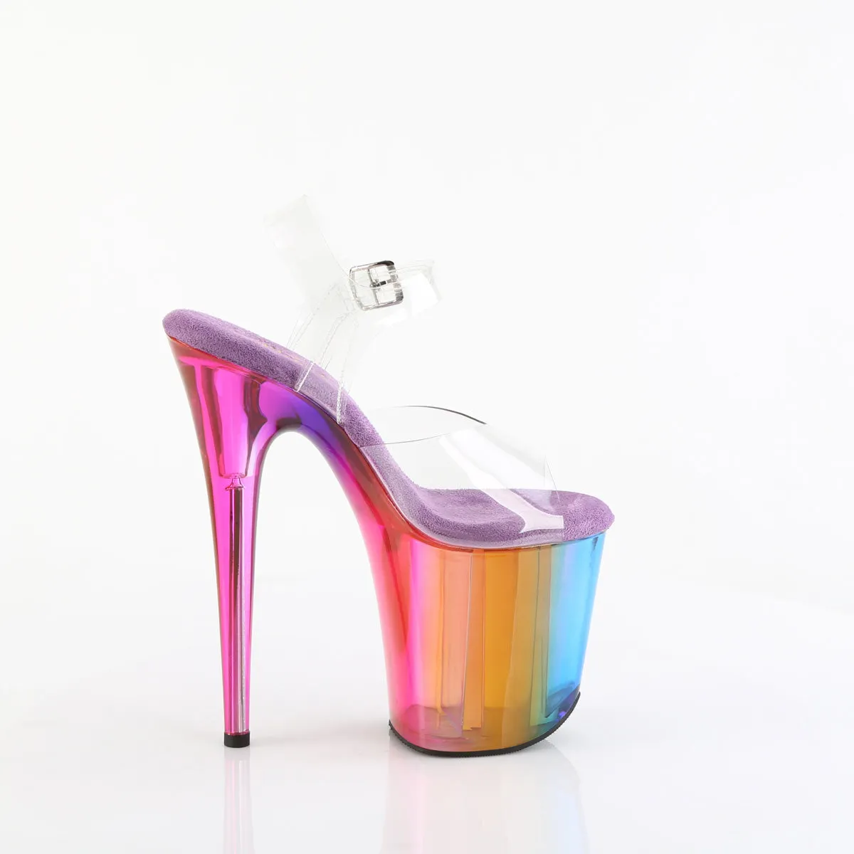 8 Inch Heel FLAMINGO-808RMT Clear Rainbow