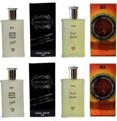 A one Bright Classic and Royal Sandal Perfume 100ML Each (Pack of 4) Eau de Parfum - 400 ml (For Men)