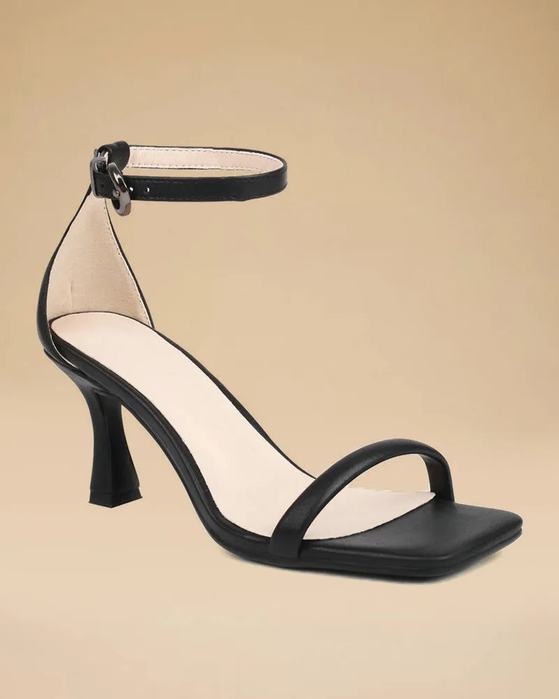 Adjustable Buckle Heeled Sandals