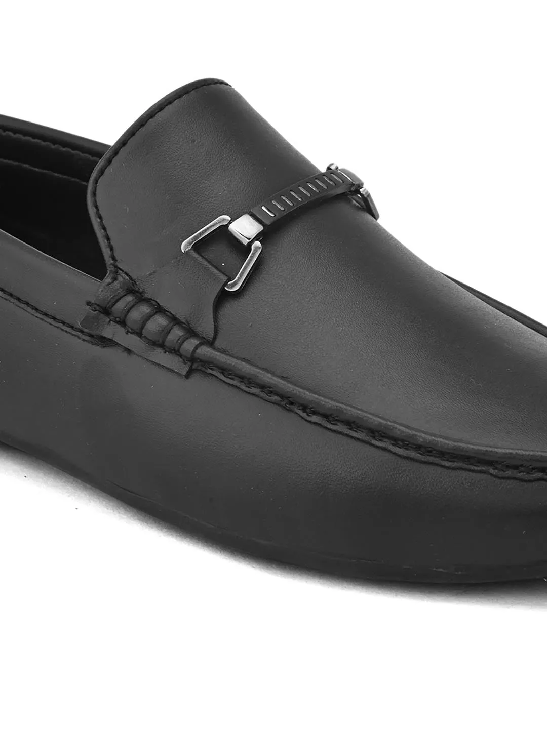 Alberto Torresi Synthetic Black Loafers For Men