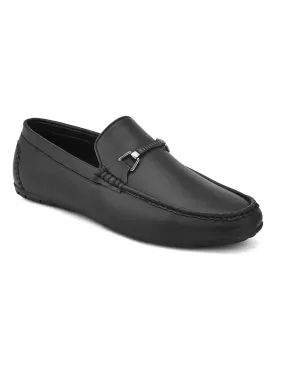 Alberto Torresi Synthetic Black Loafers For Men