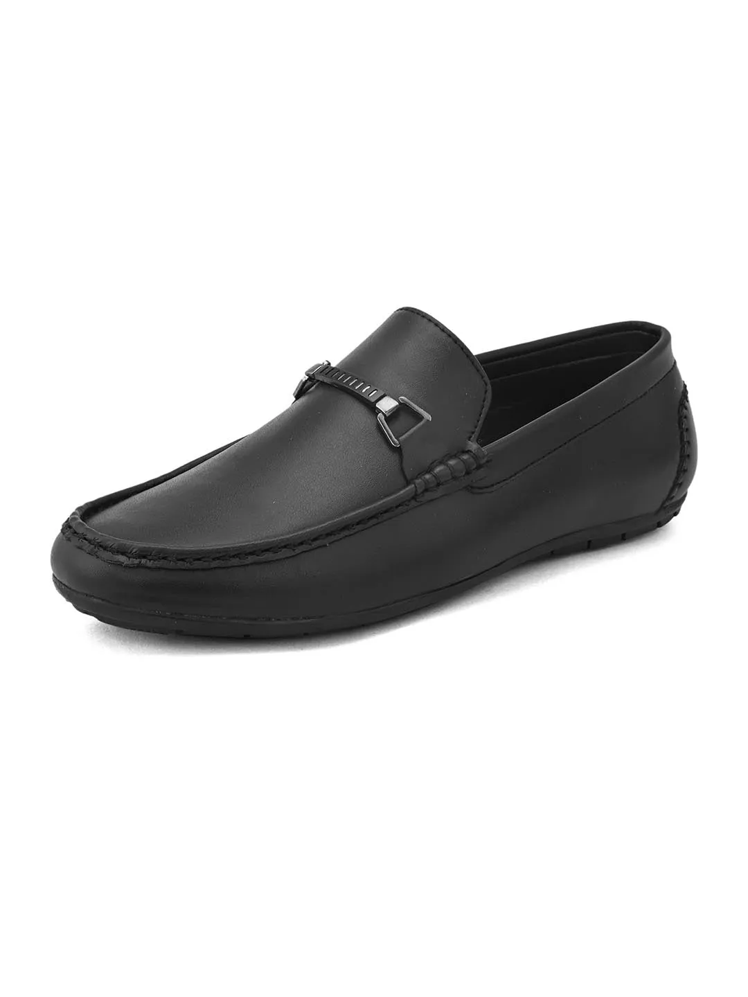 Alberto Torresi Synthetic Black Loafers For Men