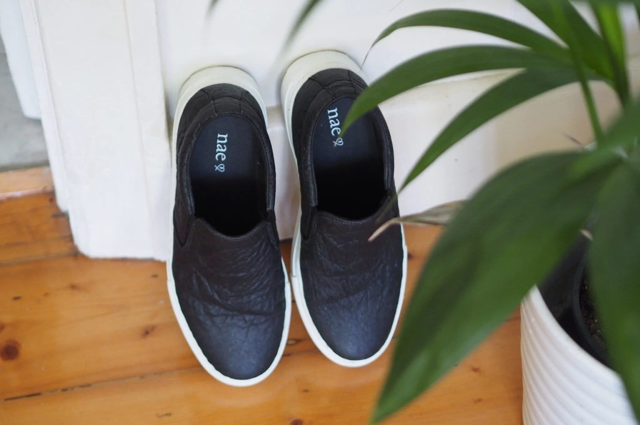 'Bare' Pinatex Vegan Sneakers  by NAE - Black