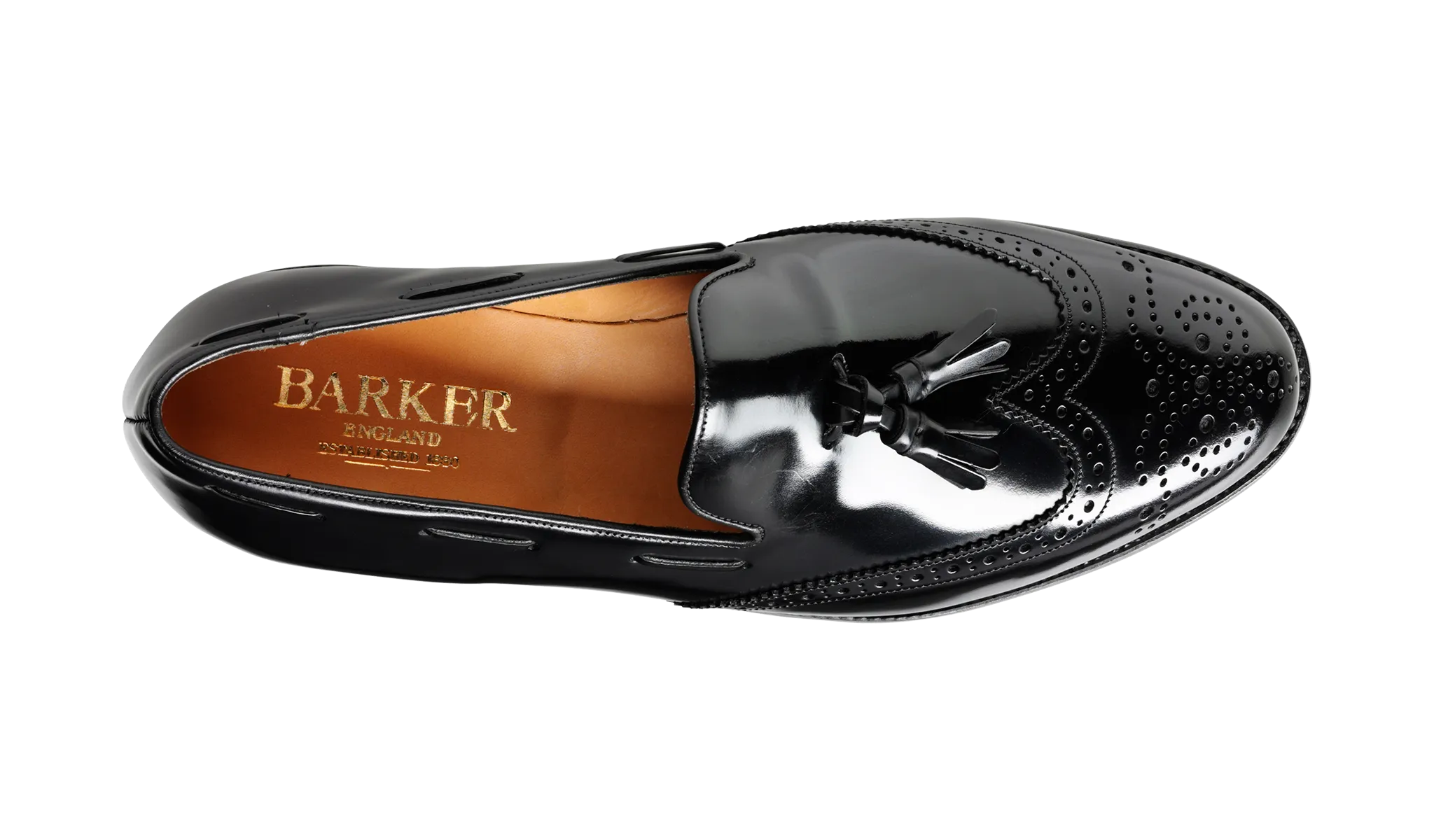 Barker Clive  Classic Wing Cap Loafer -Hi Shine Black