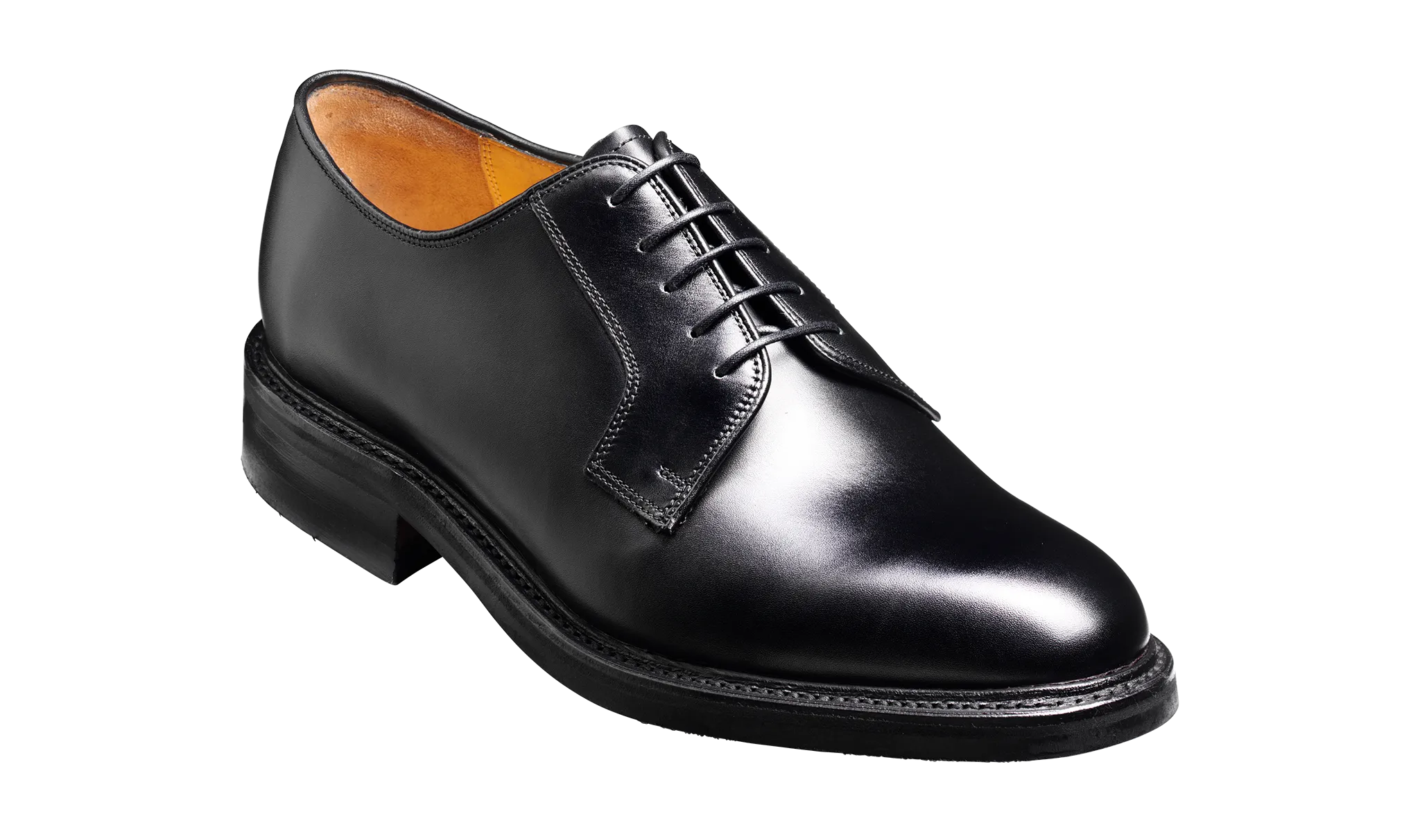 Mens Barker Nairn Derby Shoes - Premium Black Calf Leather