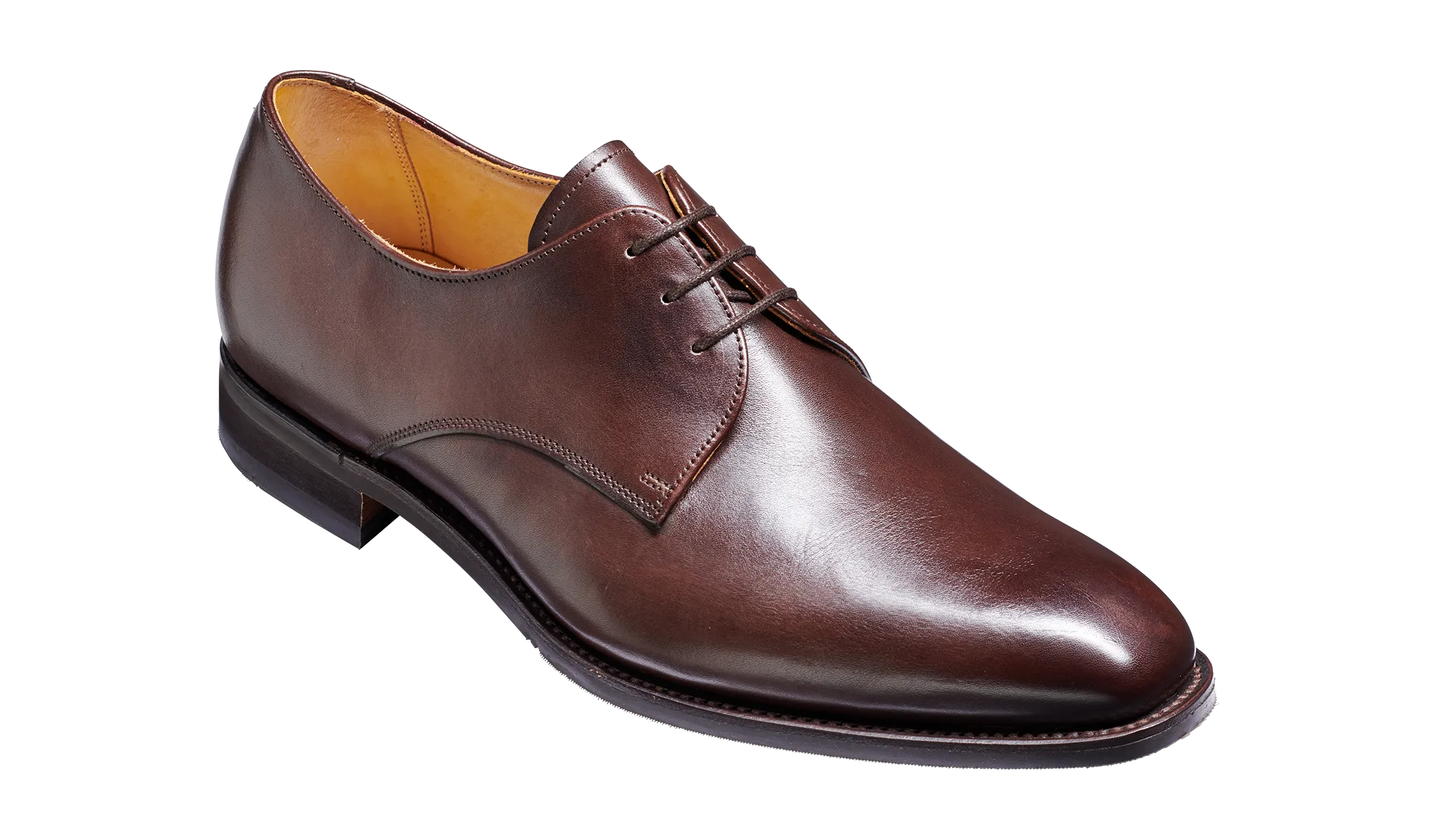 Barker St Austell Plain Fronted Derby Shoe- Dark Walnut Calf