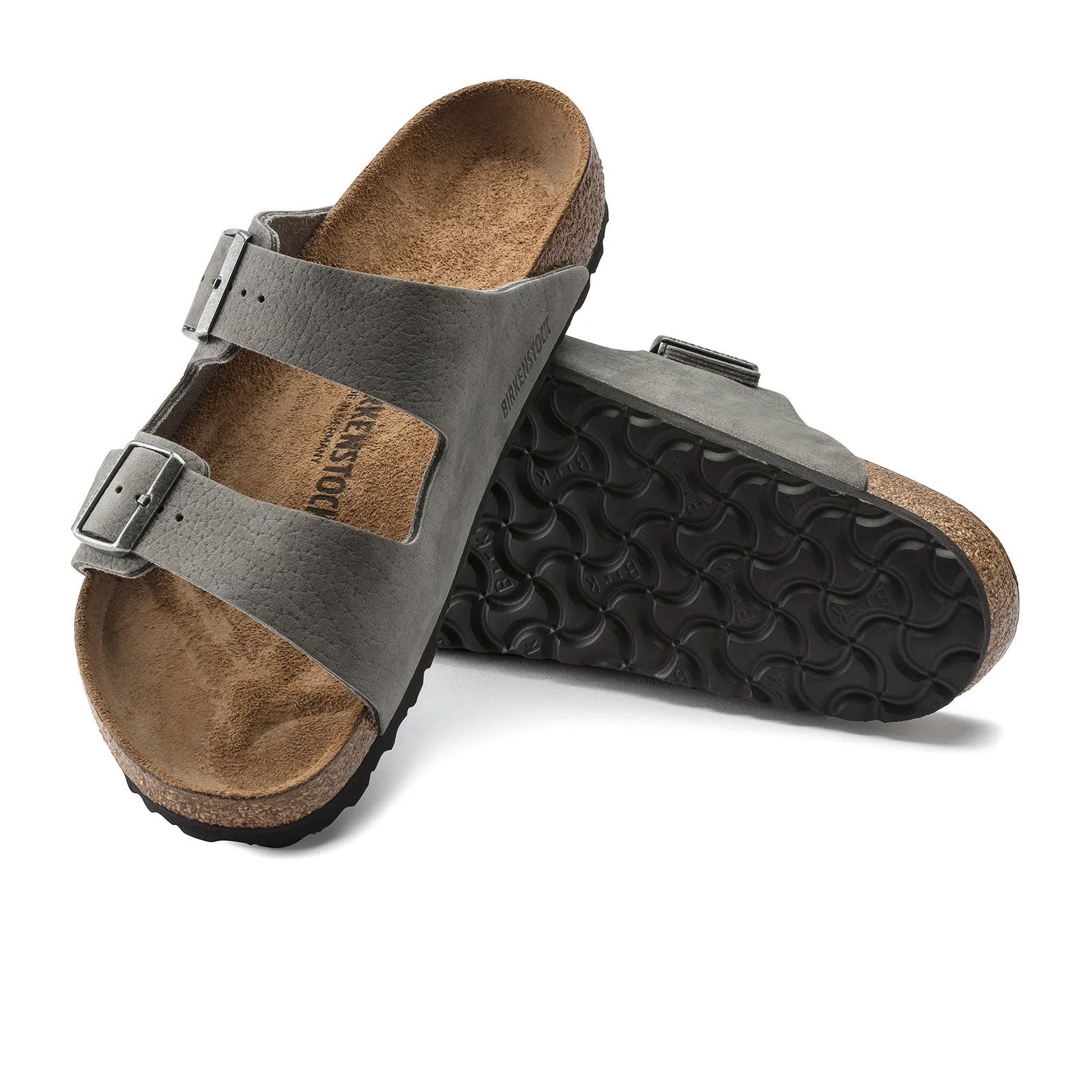 Birkenstock Arizona Sandal (Men) - Desert Buck Whale Gray Nubuck