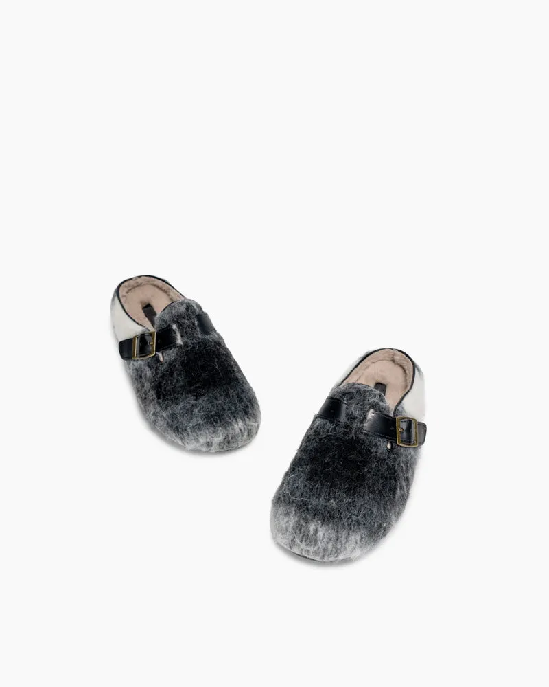 Birkenstock Shoes Genuine Leather Half Furry Slippers