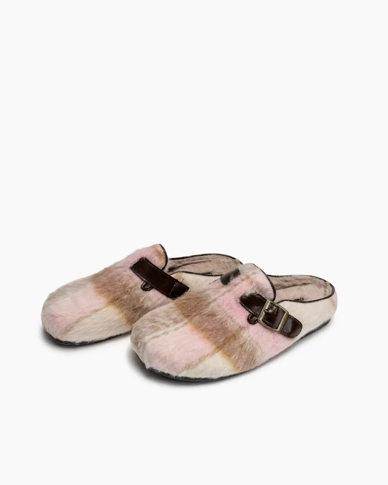 Birkenstock Shoes Genuine Leather Half Furry Slippers