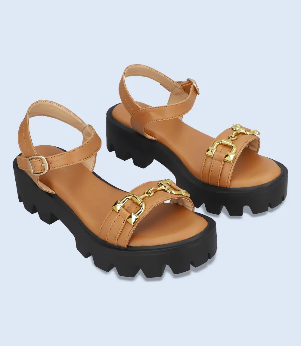 BW9224-TAN-Women Platform Sandal