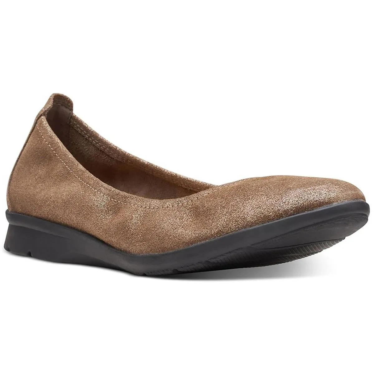 Clarks Womens Jenette Ease Leather Slip On Ballet Flats