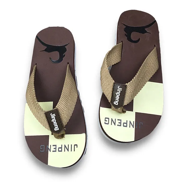 COOLSA New Summer Men Flip Flops Printing Elk Soft Ribbon Protect Foot  Non-slip Slippers Indoor Sandals Casual Mens Beach Shoes