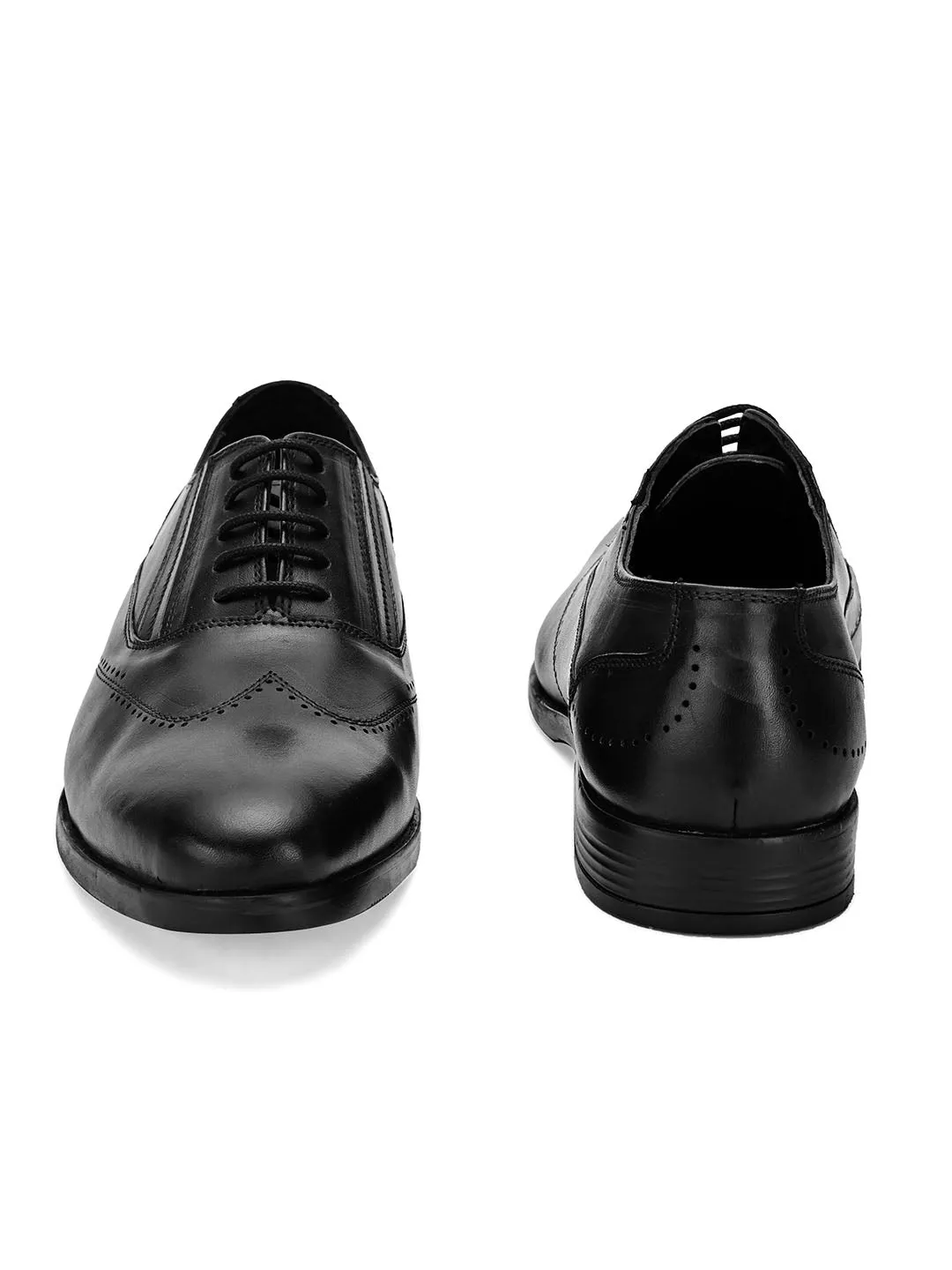 Cruz Black Solid Brogues