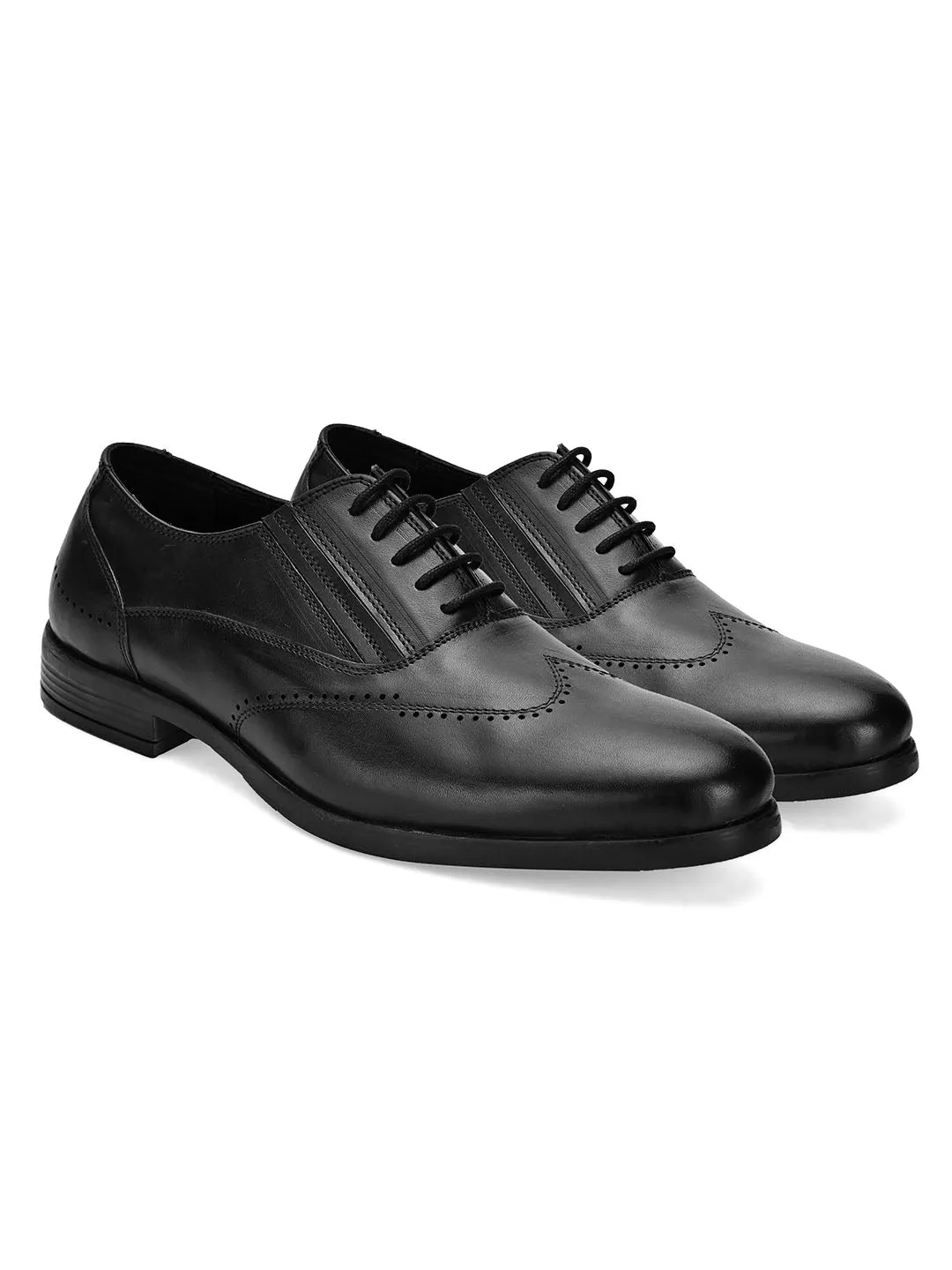 Cruz Black Solid Brogues