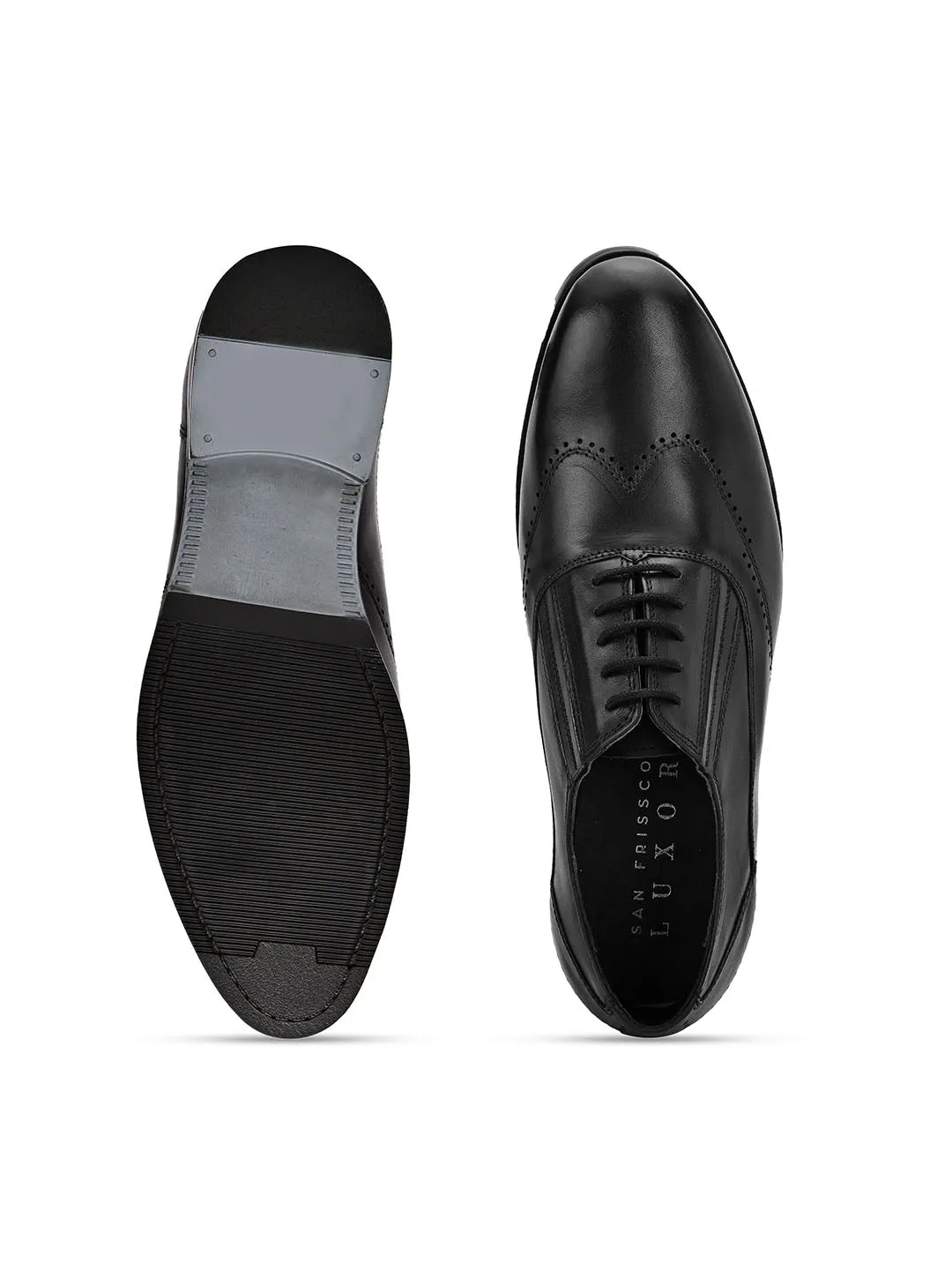 Cruz Black Solid Brogues