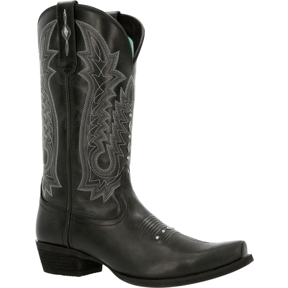 'Durango' Women's 12" Crush Western Snip Toe - Midnight