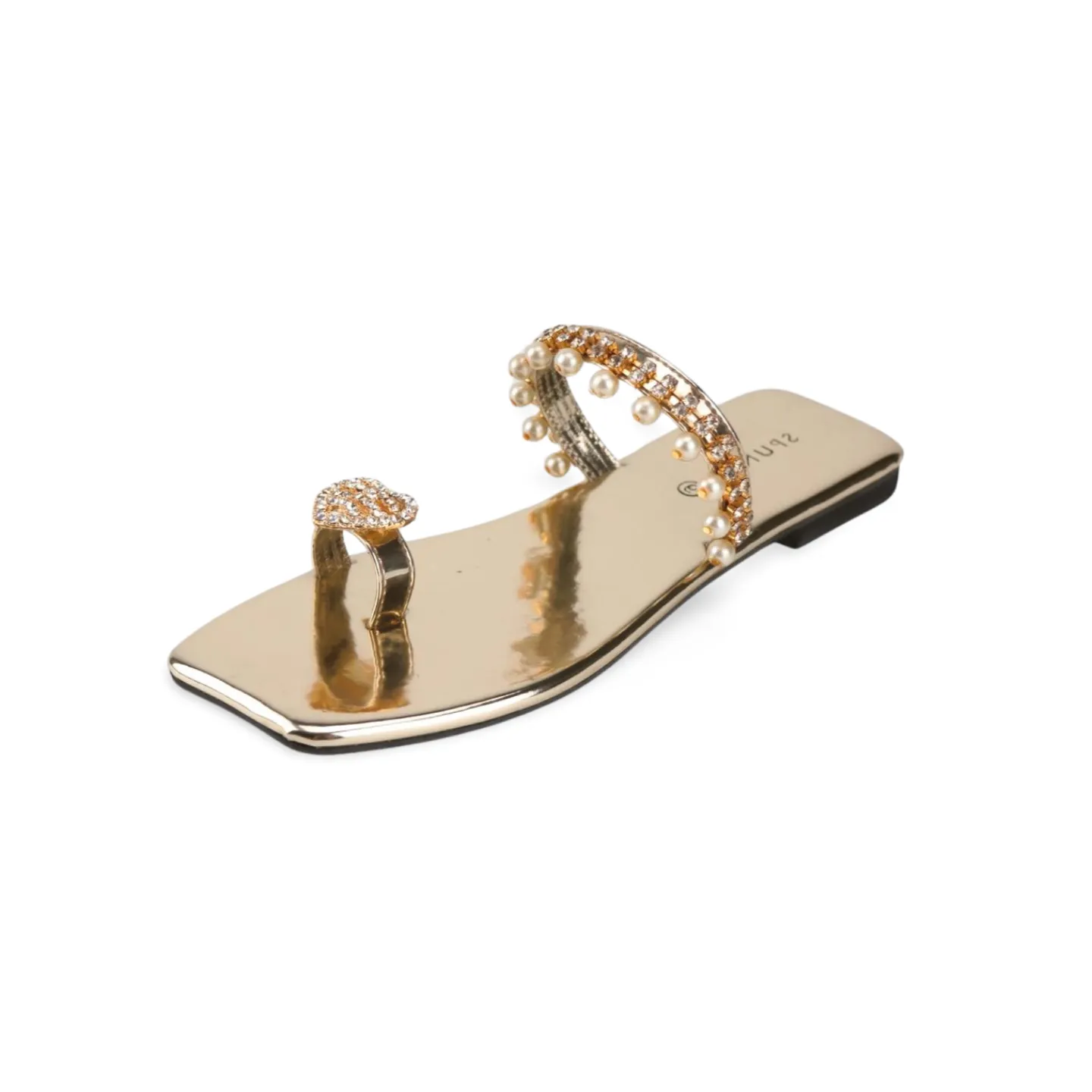 Elegant Rhinestone and Pearl Embellished Open-Toe Sandal for Women