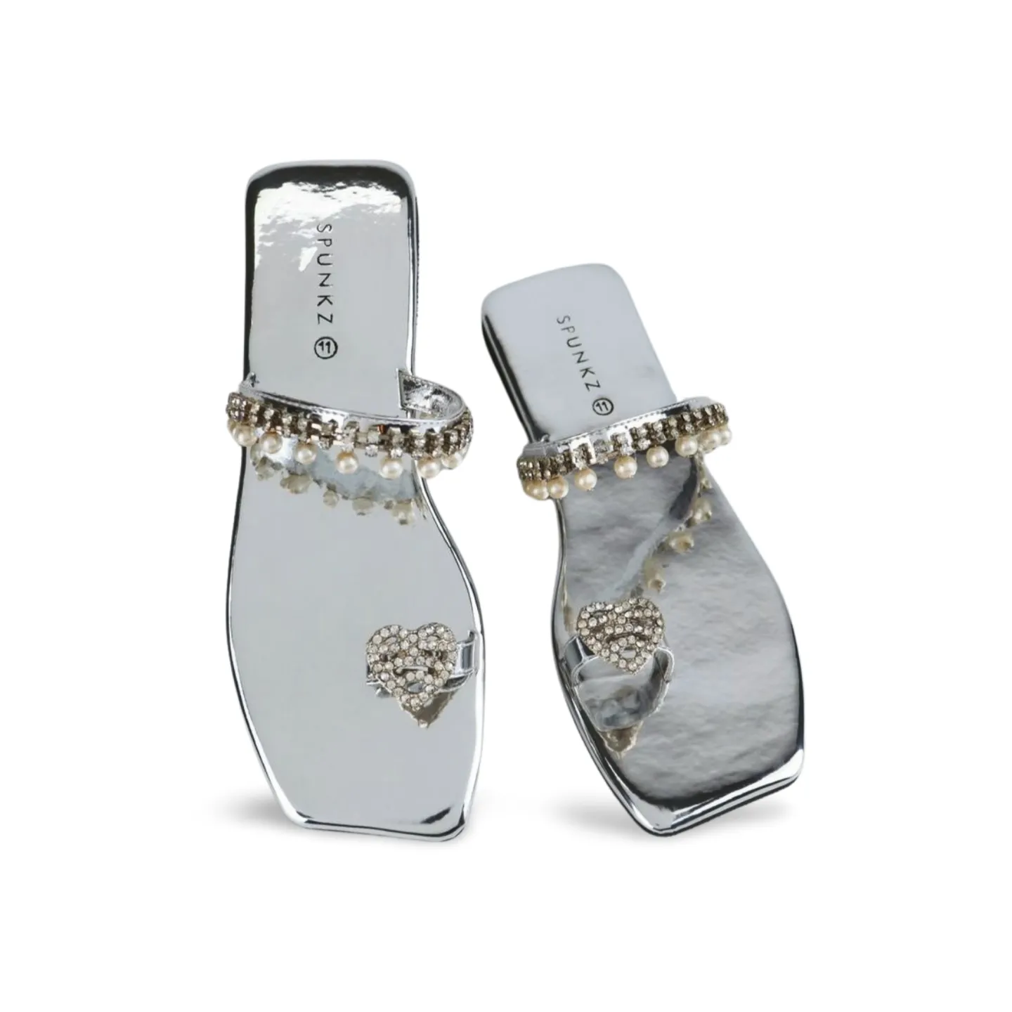 Elegant Rhinestone and Pearl Embellished Open-Toe Sandal for Women