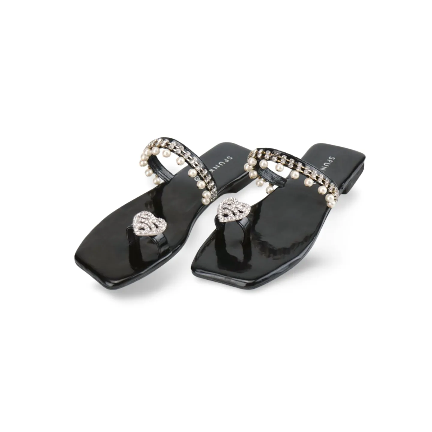 Elegant Rhinestone and Pearl Embellished Open-Toe Sandal for Women