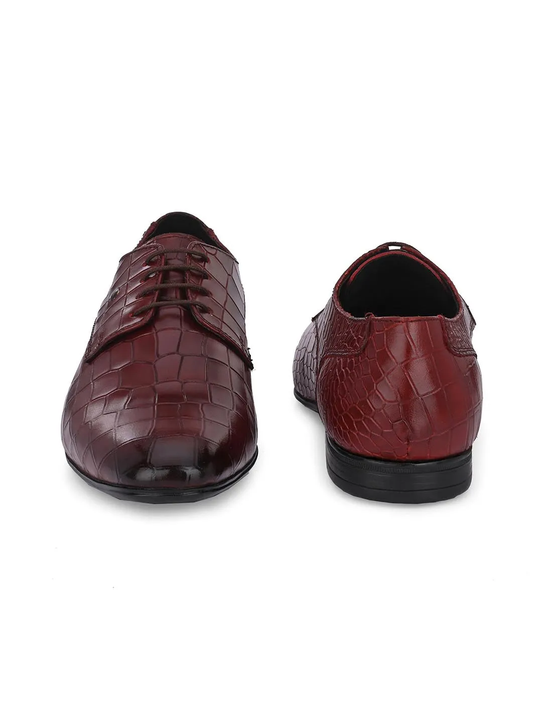 Genuine Leather Patterned Dress Lace up for Men Party Wear For Men