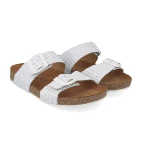 Haflinger Andrea Slide Sandal (Women) - Woven Blanco