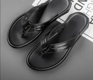 High Quality Summer Comfortable Flip Flops Black Slippers Men Casual Shoes Non-Slip Breathable Size 37-45