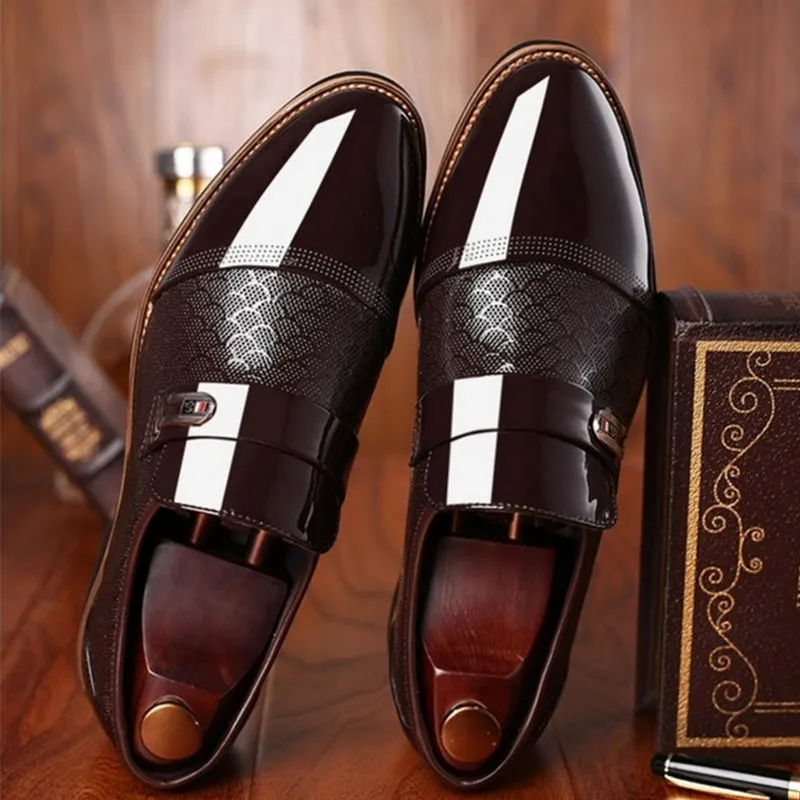 INSTOCK-Embossed men's leather casual shoes