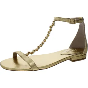 Lauren Ralph Lauren Womens Elise Leather Flat Ankle Strap