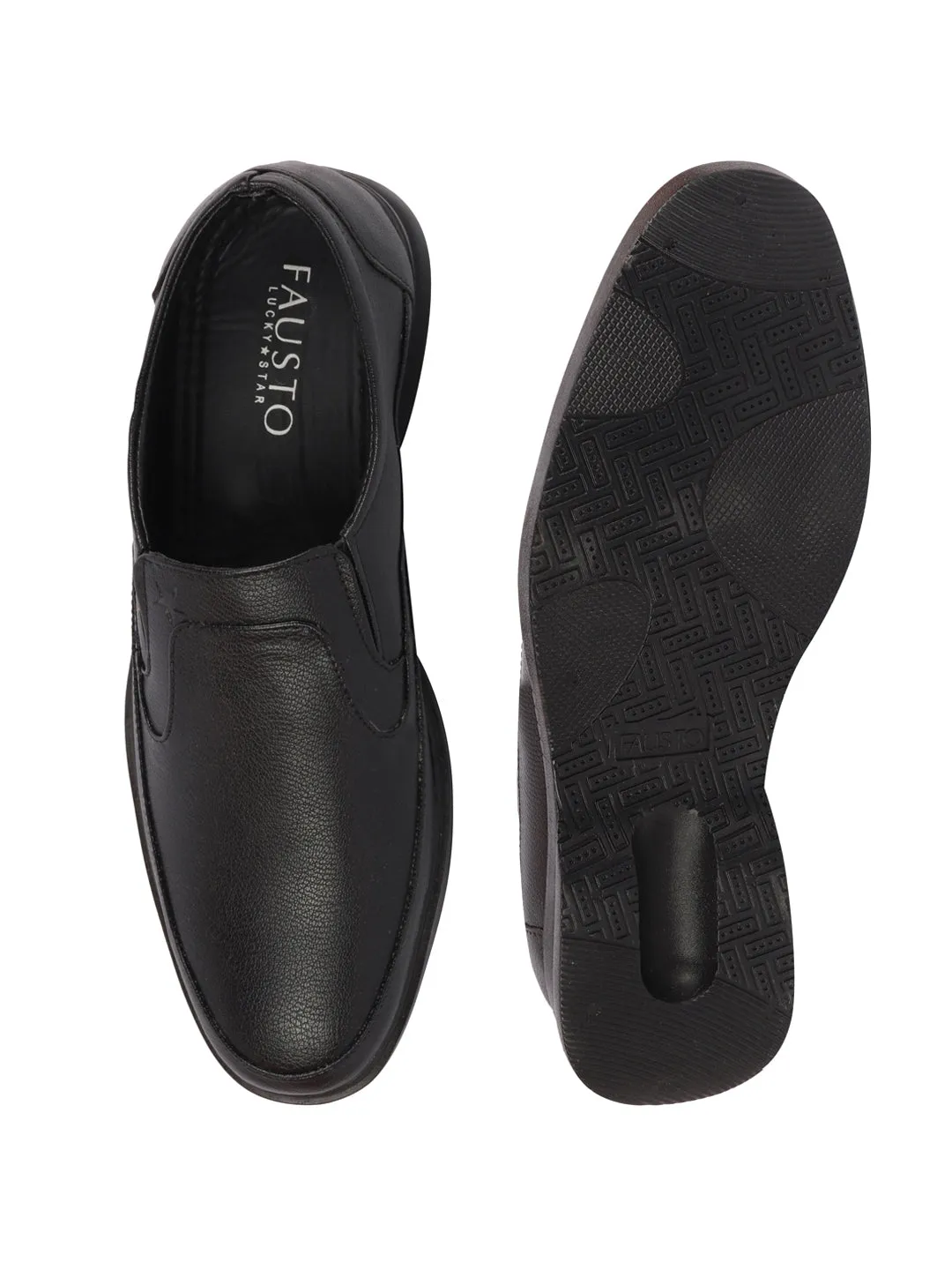 Men Black Formal Office Meetings All Day Long Outdoor Slip On Shoes