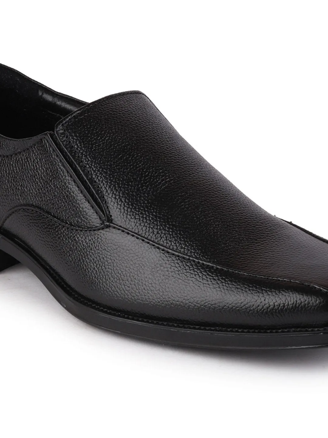 Men Black Plus Size Genuine Leather Formal Slip On Shoes