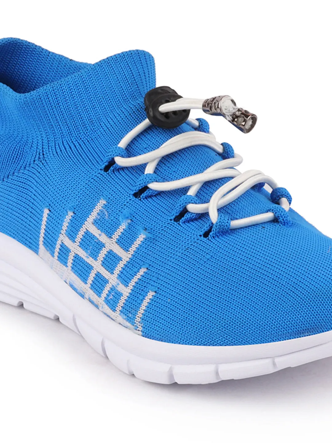 Men Sky Blue Sports Lace-Up Walking Shoes