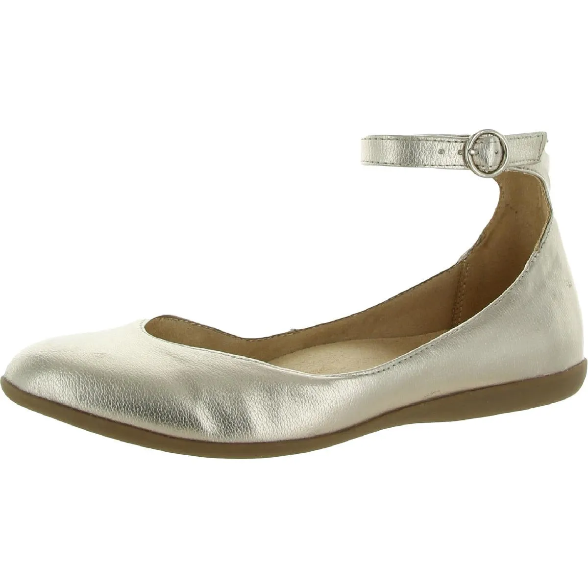 Naturalizer Womens Valentina Buckle Ankle Strap Ballet Flats