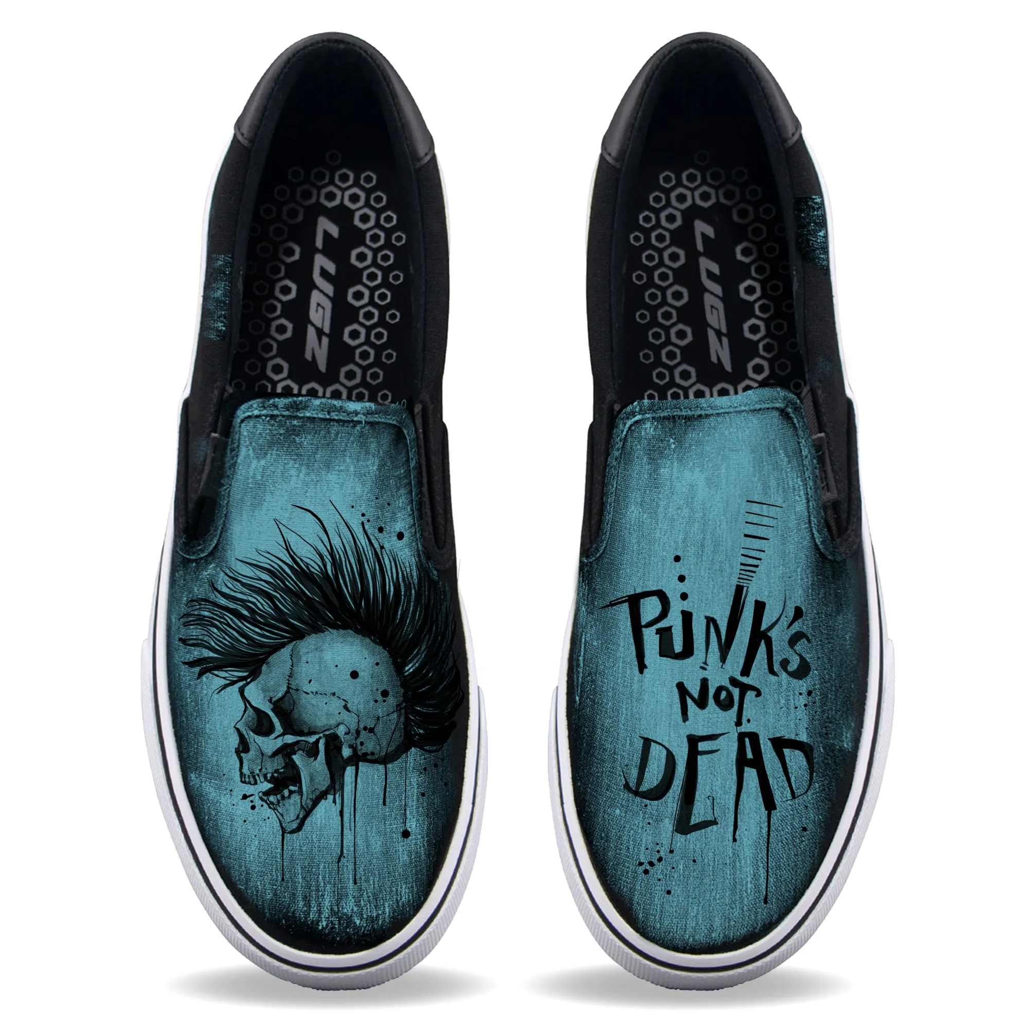 Punk's Not Dead Unisex Shoe Art Freestyle Drawing Slip-Ons