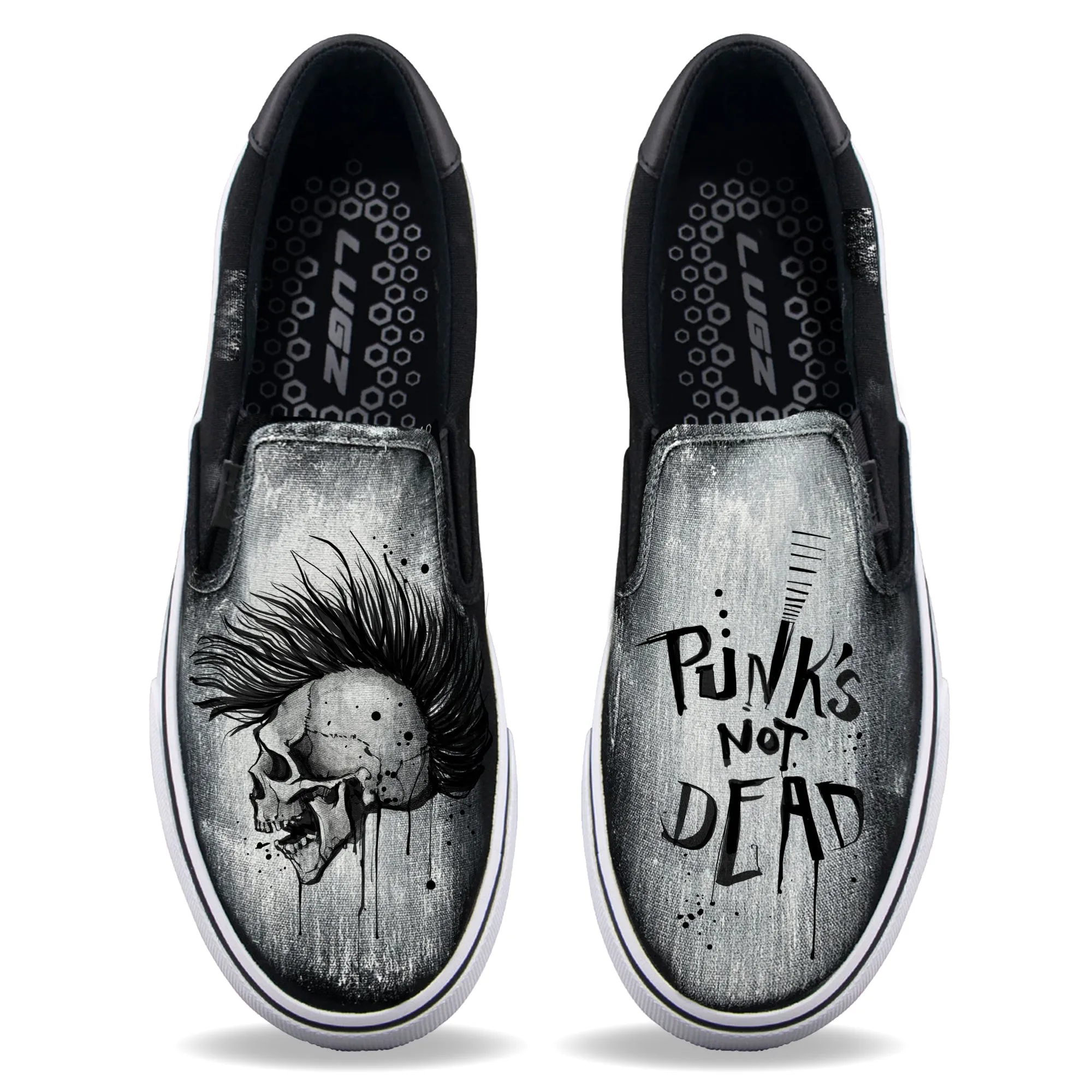 Punk's Not Dead Unisex Shoe Art Freestyle Drawing Slip-Ons