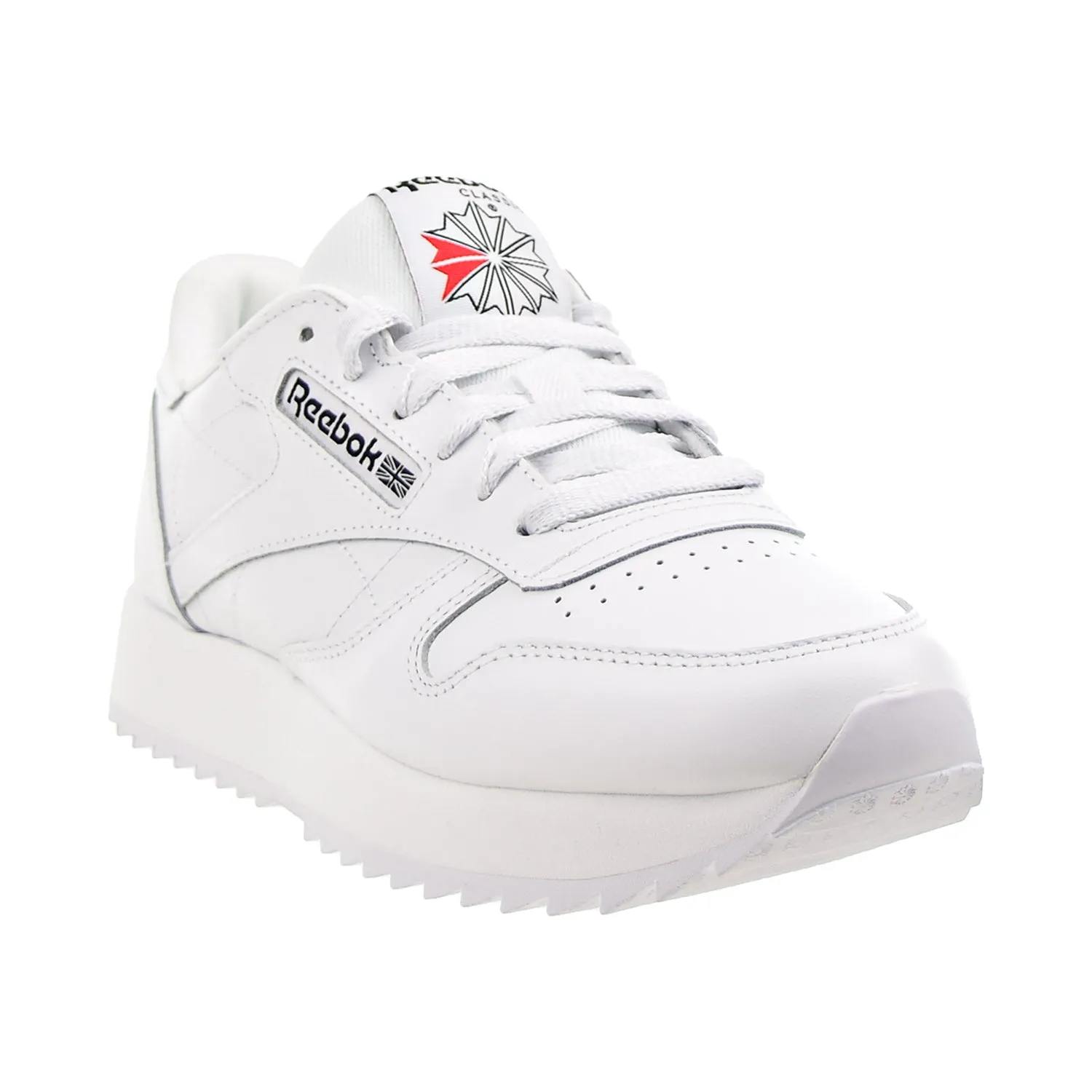 Reebok Womens Classic Leather Ripple Sneakers - Footwear White - Stylish, Comfortable, Versatile Athletic Shoes