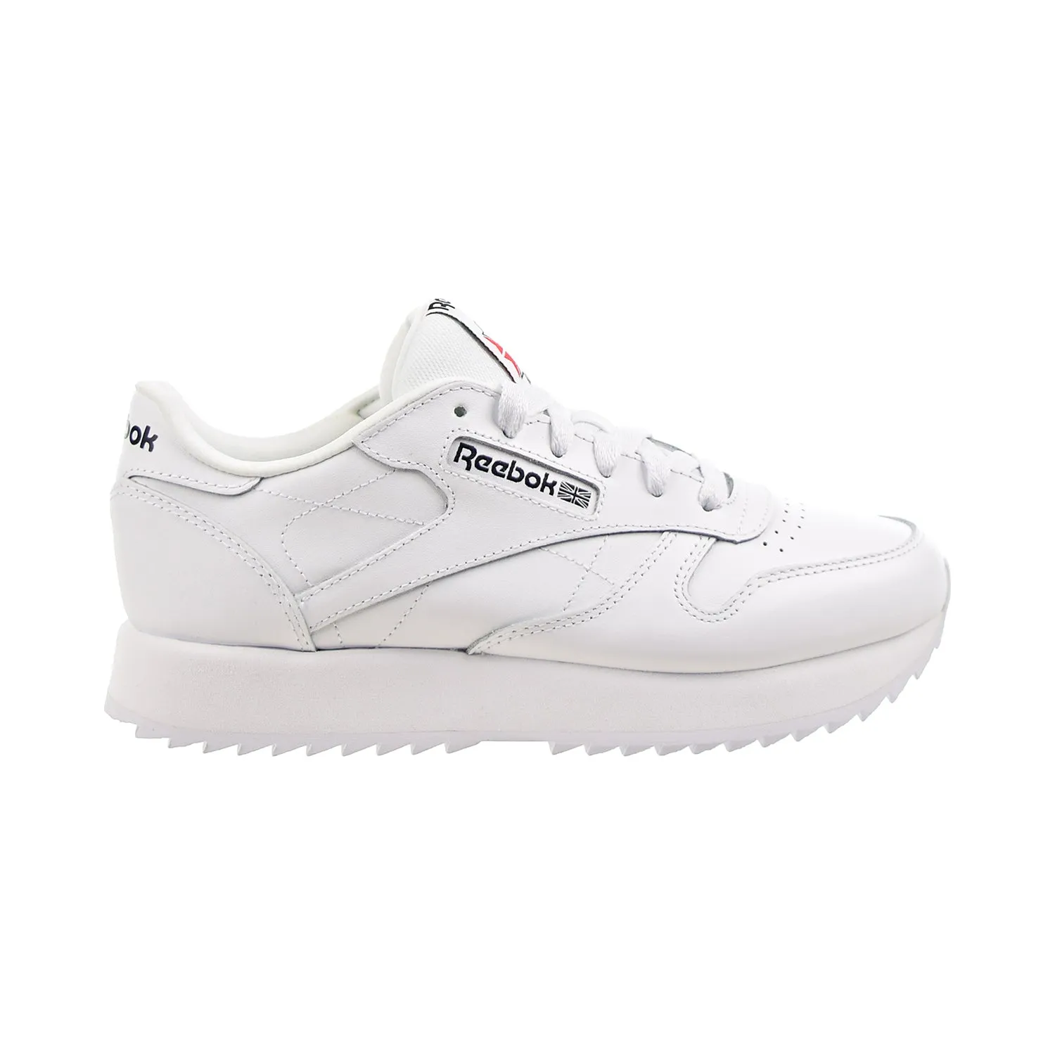 Reebok Womens Classic Leather Ripple Sneakers - Footwear White - Stylish, Comfortable, Versatile Athletic Shoes