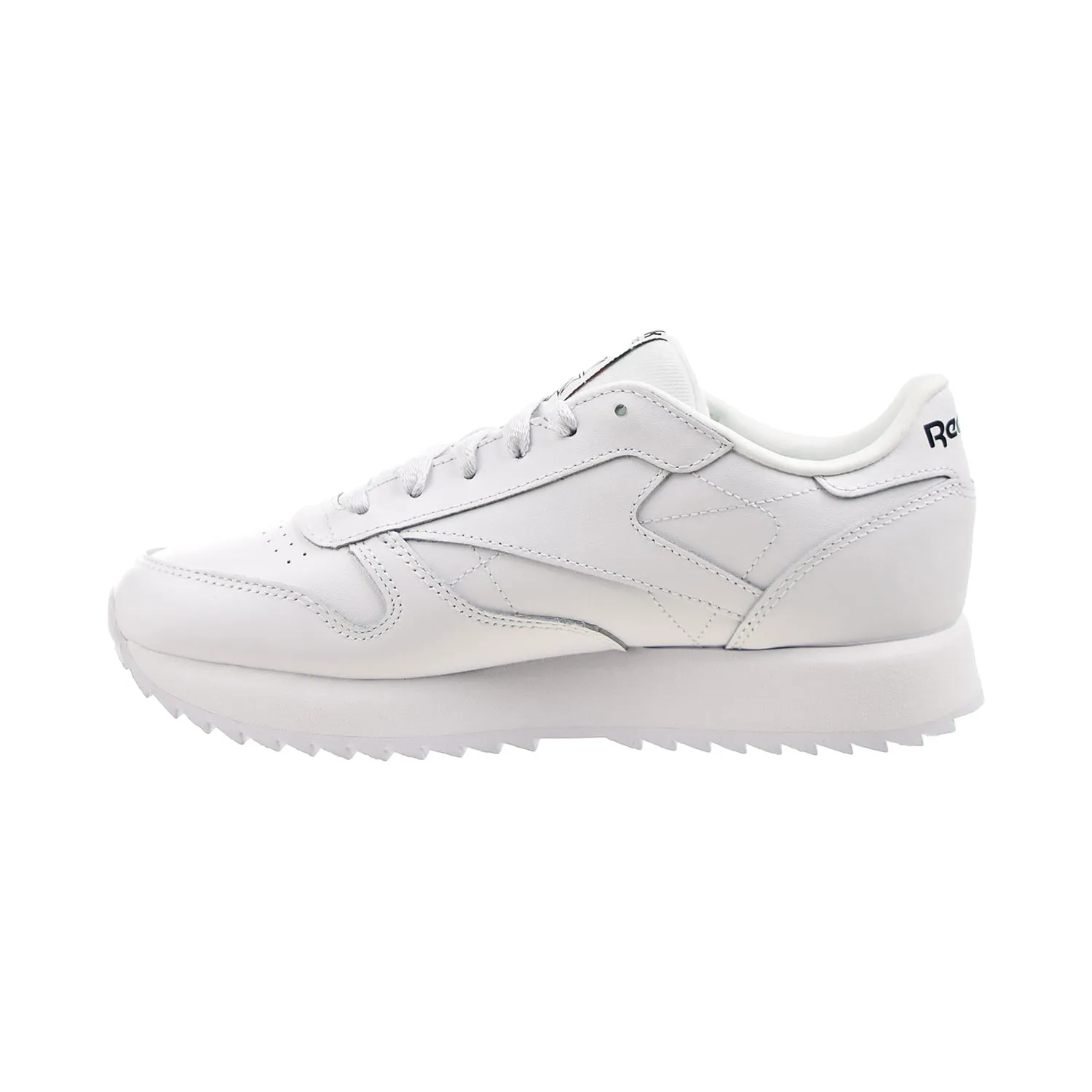 Reebok Womens Classic Leather Ripple Sneakers - Footwear White - Stylish, Comfortable, Versatile Athletic Shoes