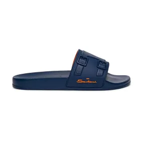 SANTONI Men's Blue Rubber Sandal