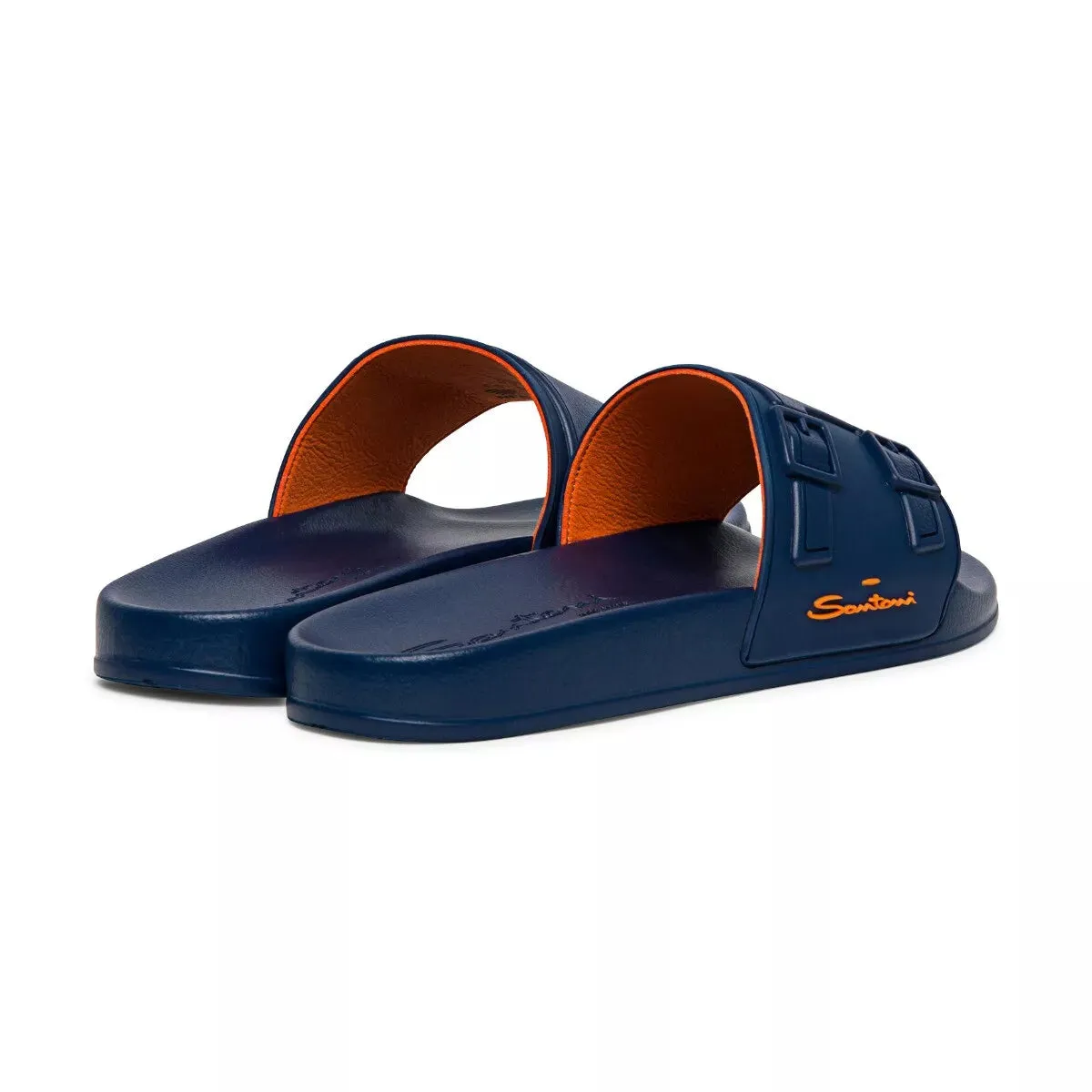 SANTONI Men's Blue Rubber Sandal