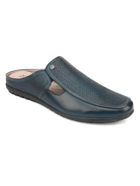 Solid Blue Ethnic mules for men