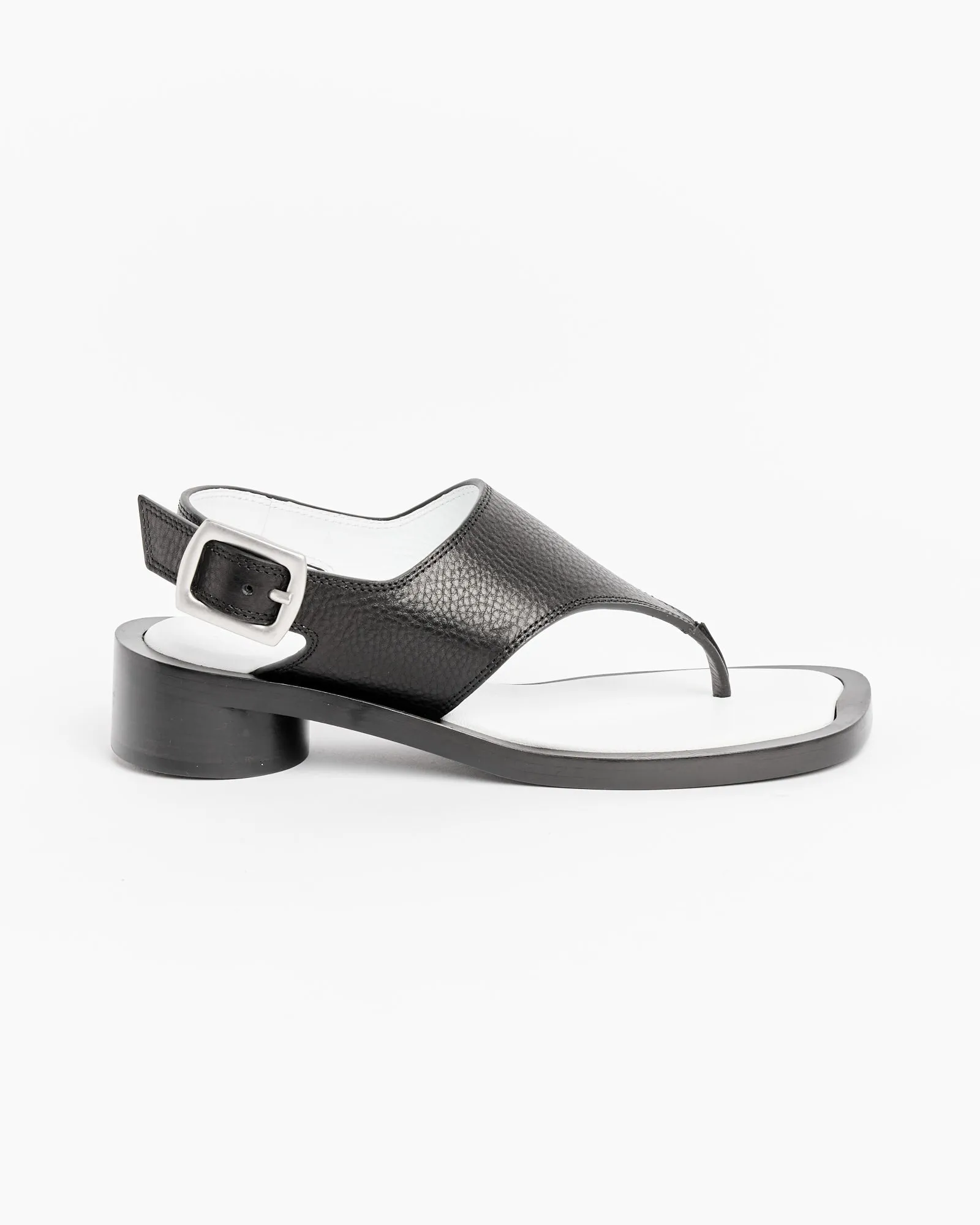 Thong Slingback Sandals in Black