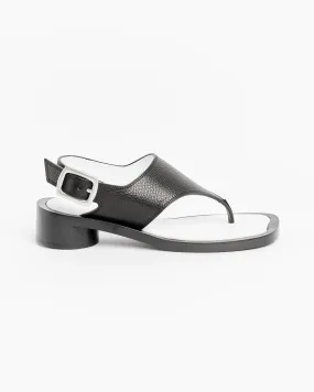 Thong Slingback Sandals in Black