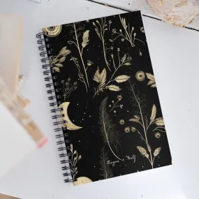 Twilight Garden Spiral Notebook - Gothic Stationery for Home Office School & College - Botanical Dark Academia Journal For Women