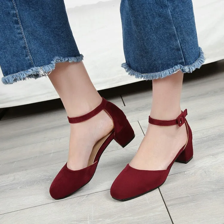 Women's Ankle Strap Block Chunky Heel Sandals