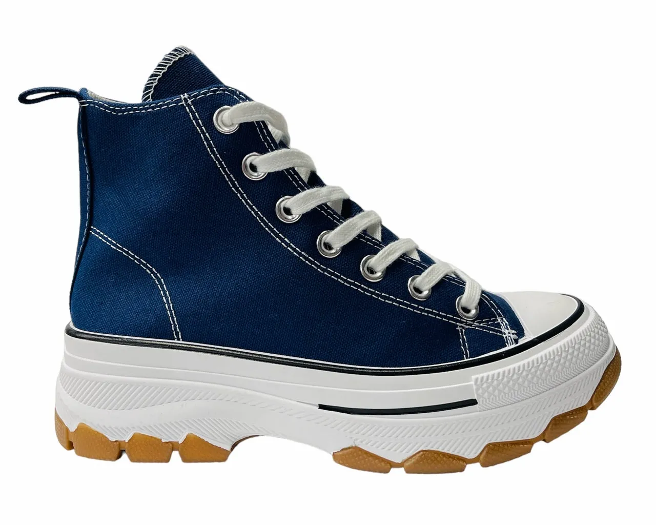 Women's Chunky Sole Hi Top Canvas Trainers