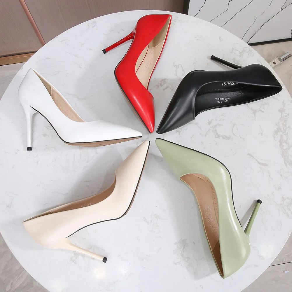 Women's Pointed Toe Shallow Stiletto Heel Pumps